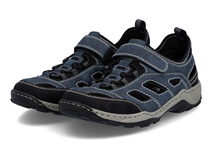 Rieker, sportliche Herren-Slipper, mit Klettverschluss 